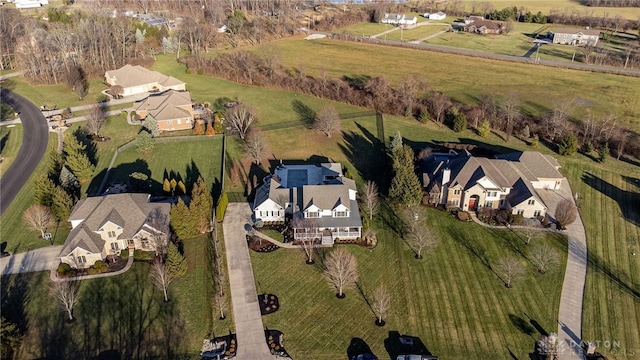 aerial view with a rural view