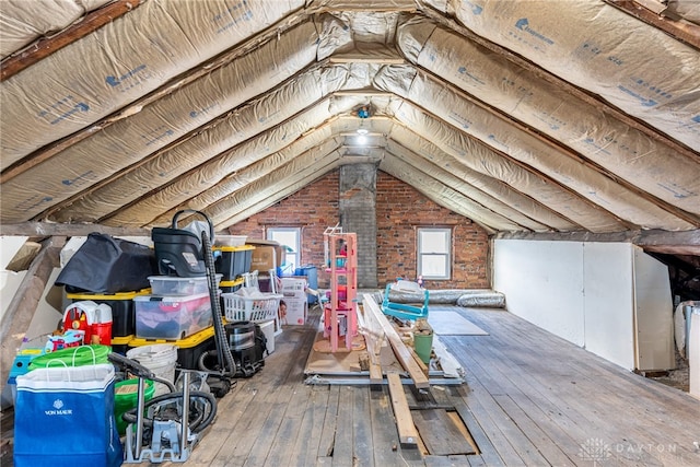 view of unfinished attic