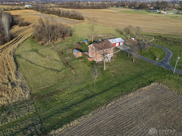 aerial view with a rural view