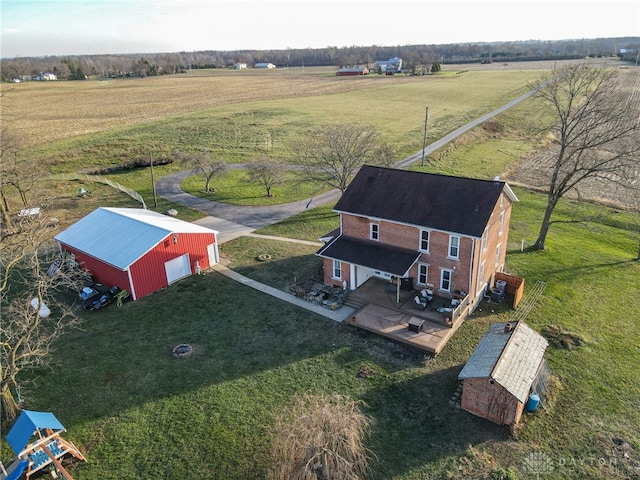 bird's eye view with a rural view