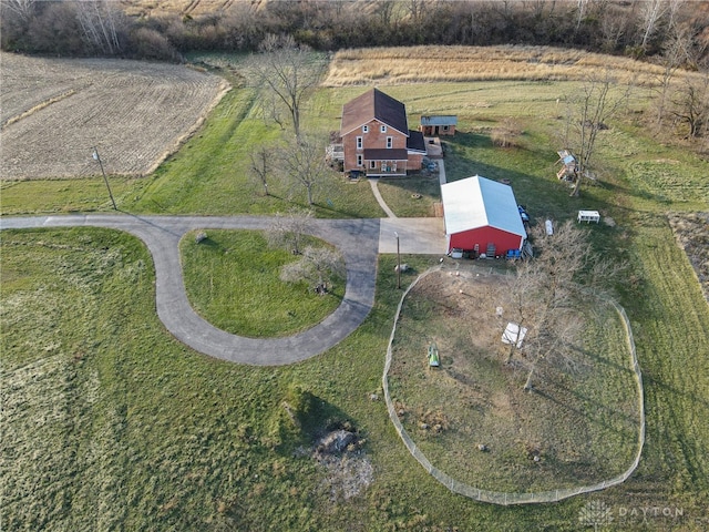 drone / aerial view with a rural view