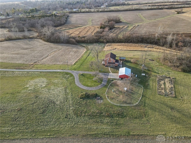 drone / aerial view featuring a rural view