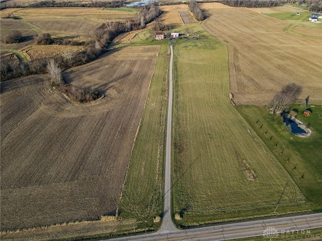 bird's eye view with a rural view