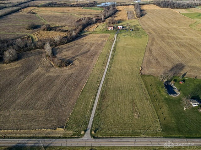 aerial view with a rural view