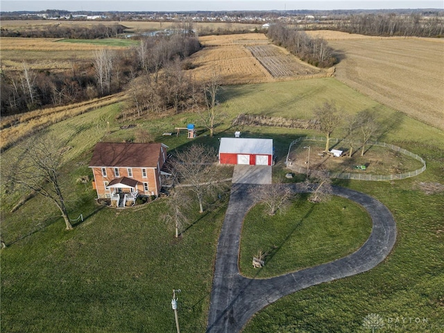 drone / aerial view featuring a rural view