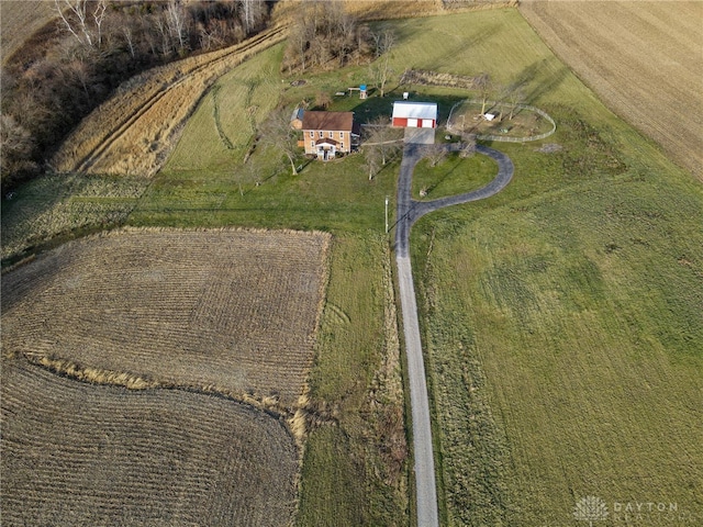 bird's eye view featuring a rural view