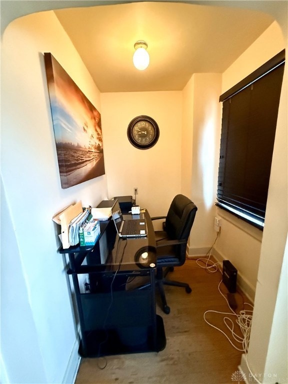 office area featuring wood-type flooring