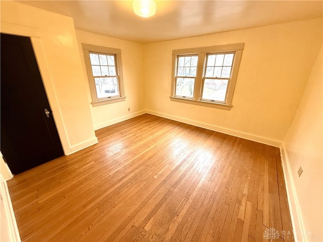 empty room featuring plenty of natural light and light hardwood / wood-style flooring