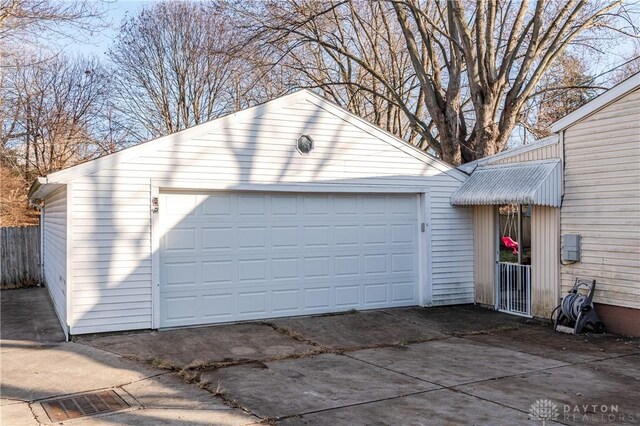 view of garage