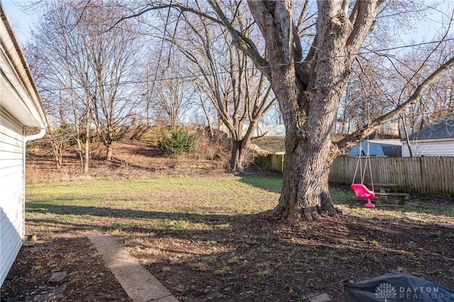 view of yard with fence