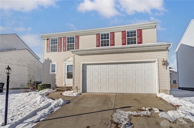 view of property with a garage