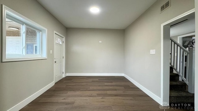 interior space featuring dark hardwood / wood-style flooring