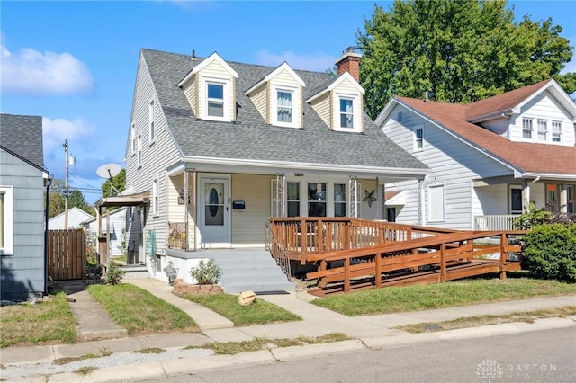 view of front of property with a porch