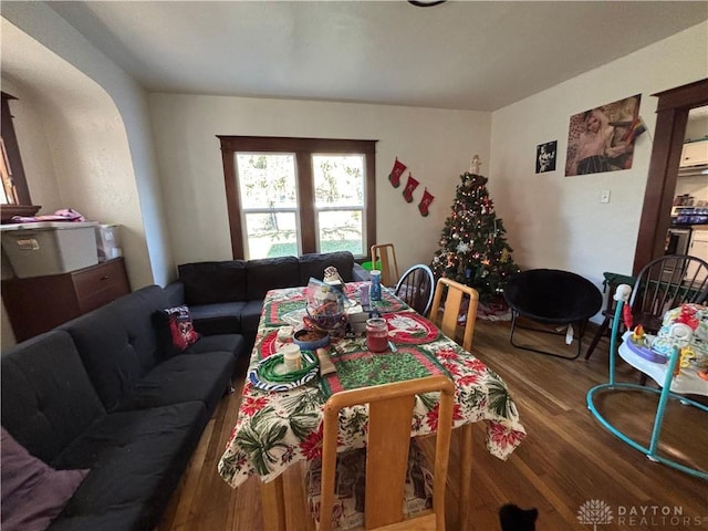 dining area featuring hardwood / wood-style floors