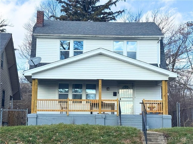 view of front of home with covered porch