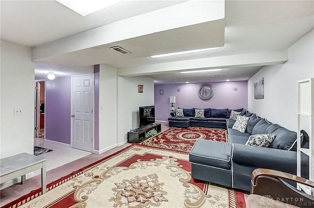 view of tiled living room