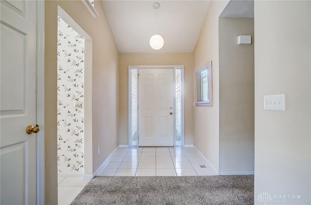 view of tiled foyer entrance