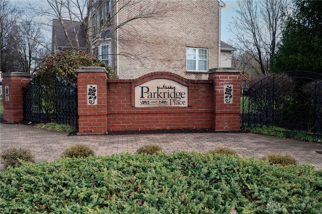 view of community sign