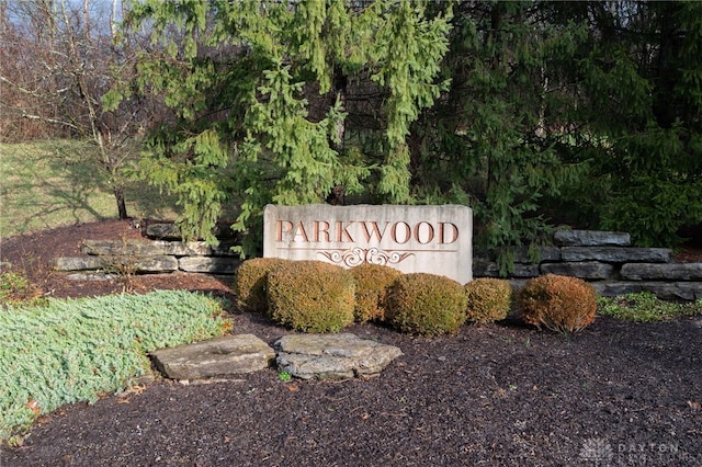 view of community sign