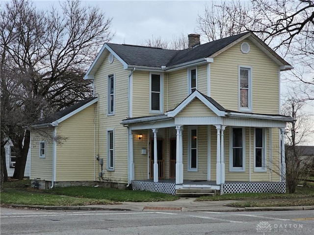 view of front of home with covered porch