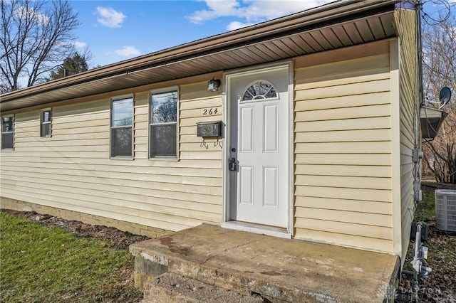 property entrance with cooling unit