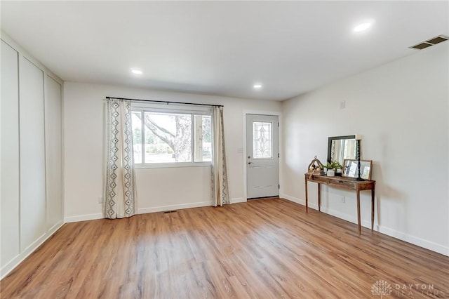 entryway featuring light wood-type flooring