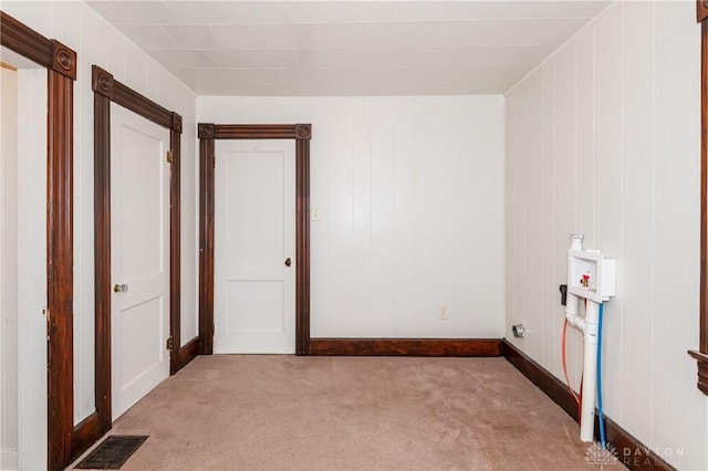 washroom with light carpet