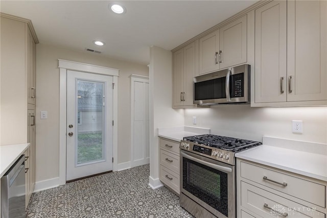 kitchen with appliances with stainless steel finishes