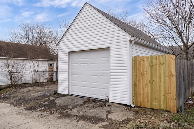 view of garage