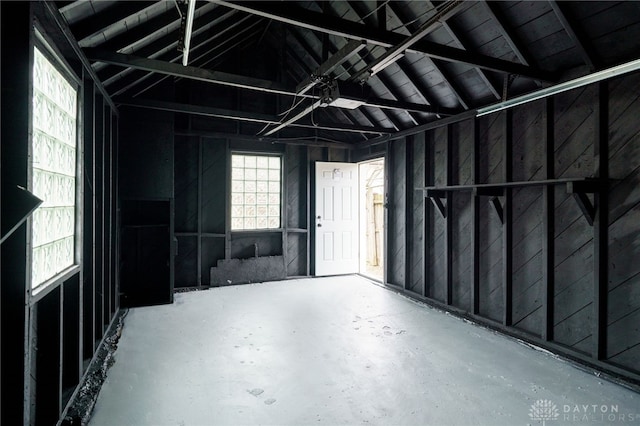 interior space with lofted ceiling