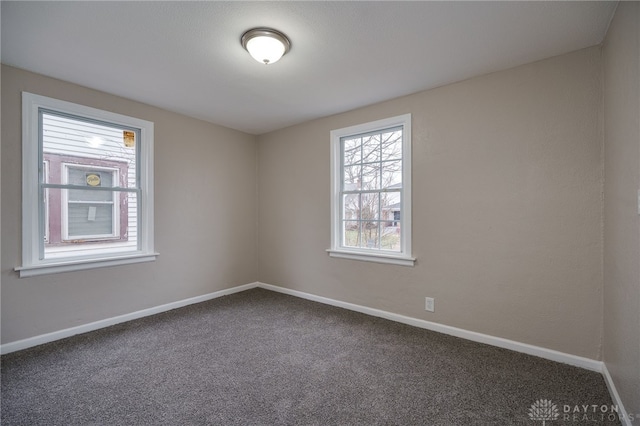 view of carpeted spare room