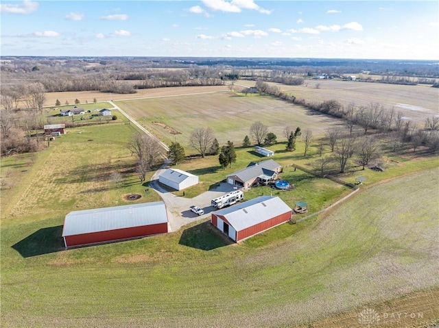 bird's eye view featuring a rural view