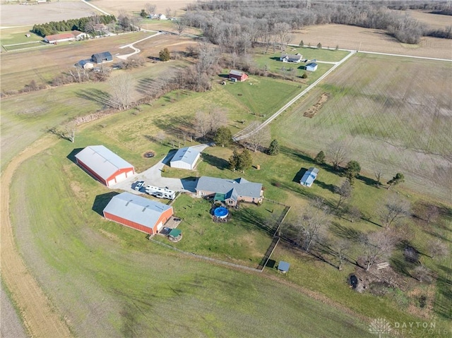 bird's eye view featuring a rural view