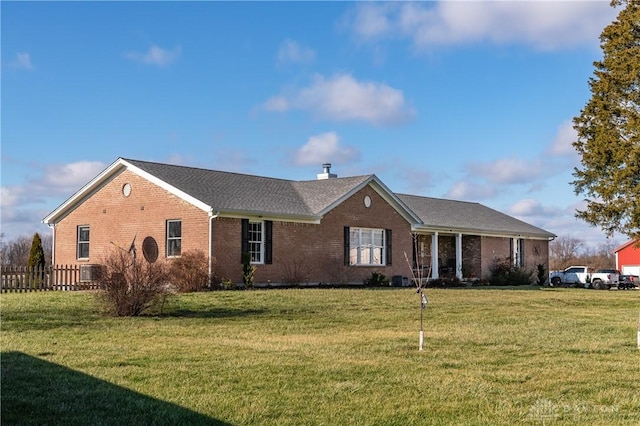 single story home featuring cooling unit