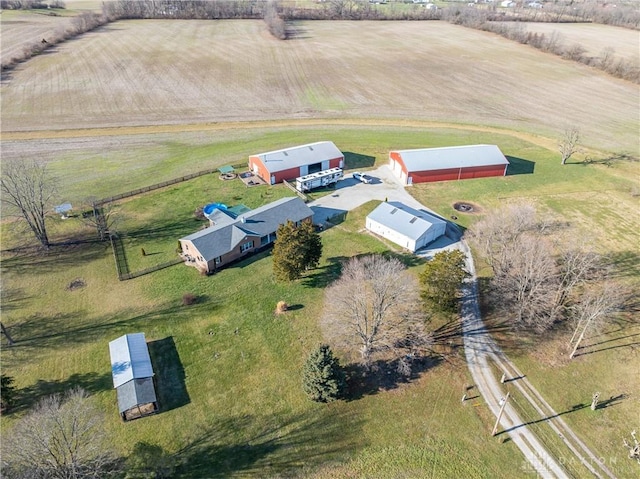 bird's eye view featuring a rural view