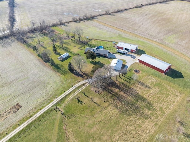 drone / aerial view with a rural view