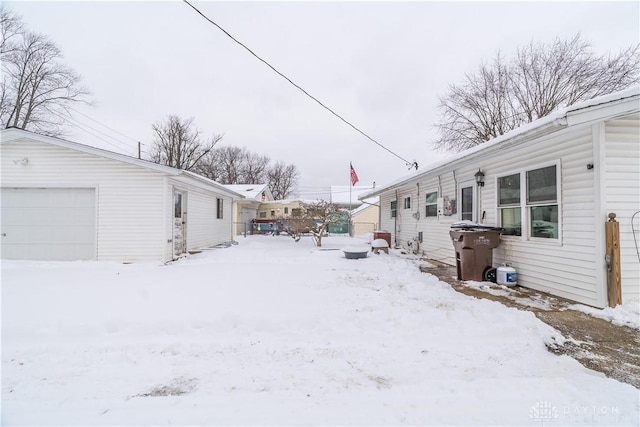 view of yard covered in snow