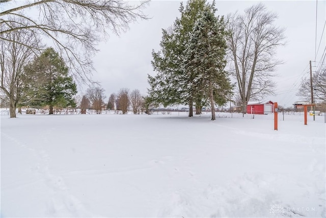 view of snowy yard