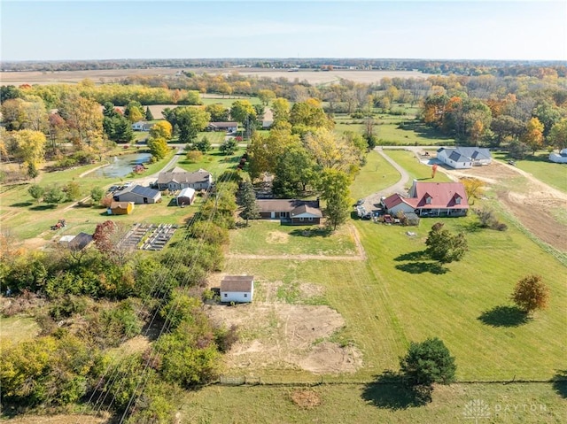 aerial view featuring a rural view