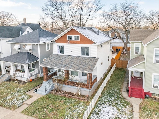 view of front of property with covered porch