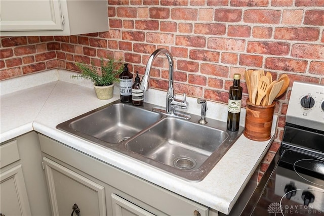 details with sink and electric stove