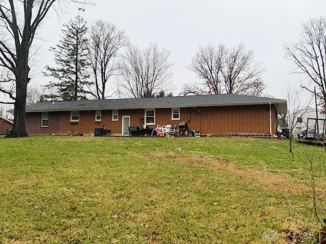 back of house featuring a yard