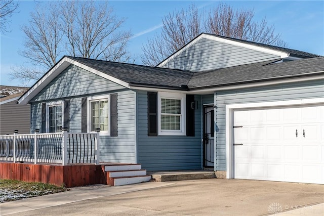 view of property exterior with a garage