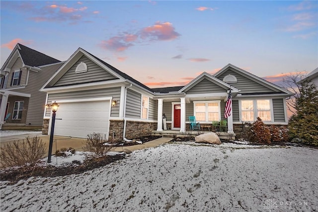 view of front of home with a garage