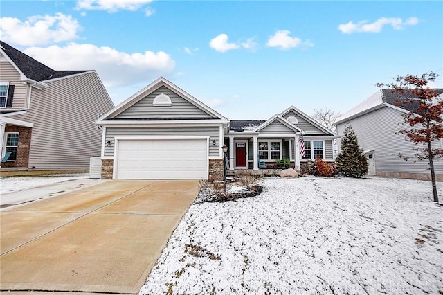 view of front of home with a garage