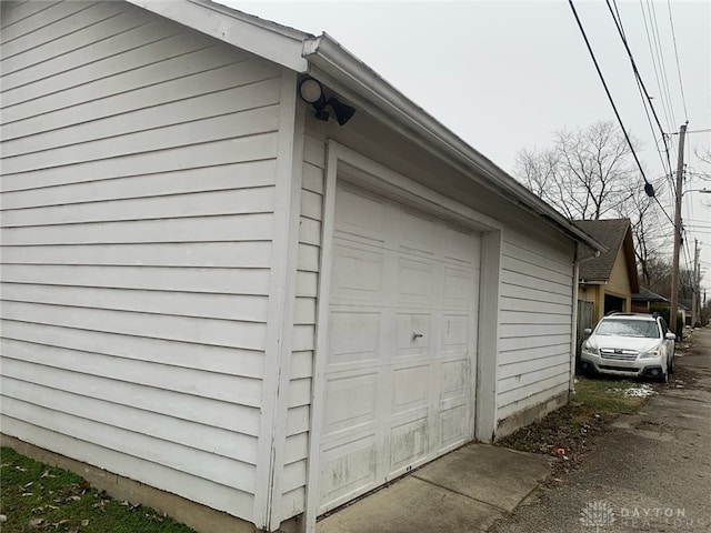 view of garage