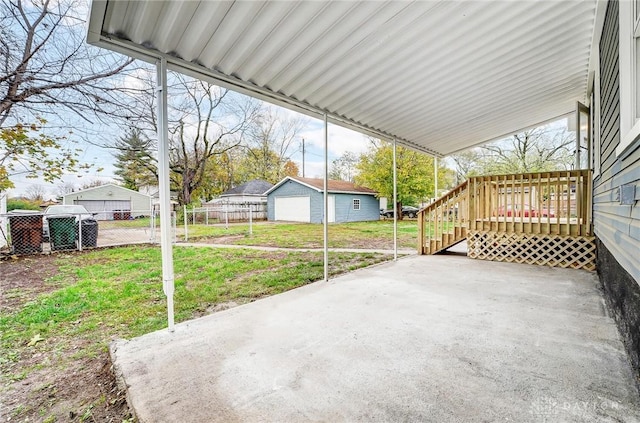 view of patio / terrace featuring a wooden deck