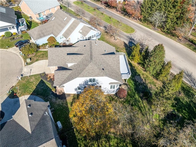 drone / aerial view with a residential view