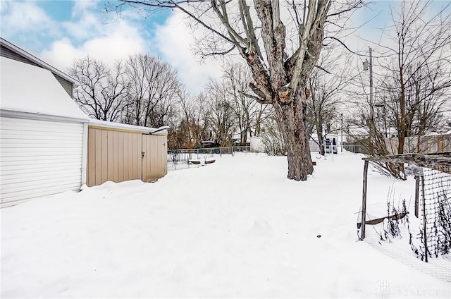 view of snowy yard