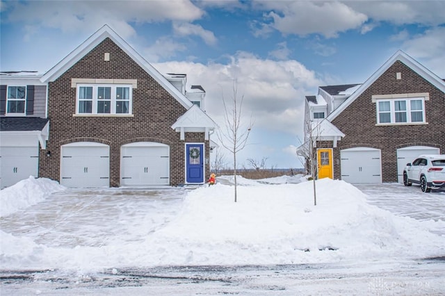 exterior space with a garage